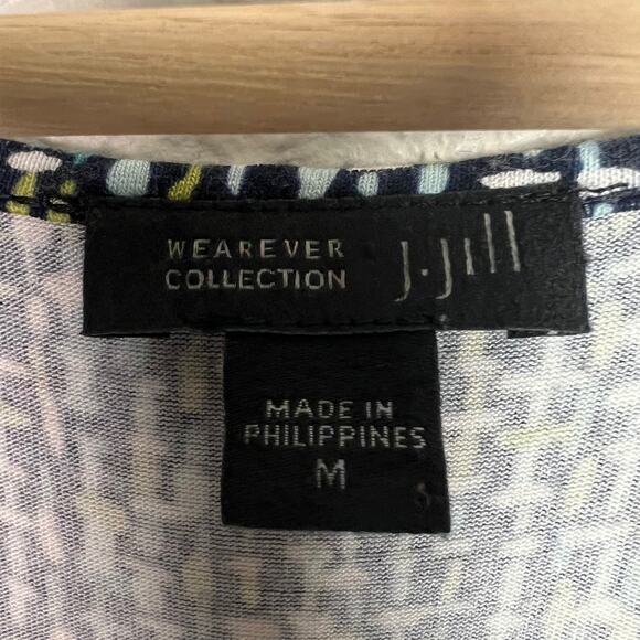 J. Jill Wearever Collection Medium 3/4 Roll-tab Sleeve Tunic Top Stretch Printed - Picture 3 of 7